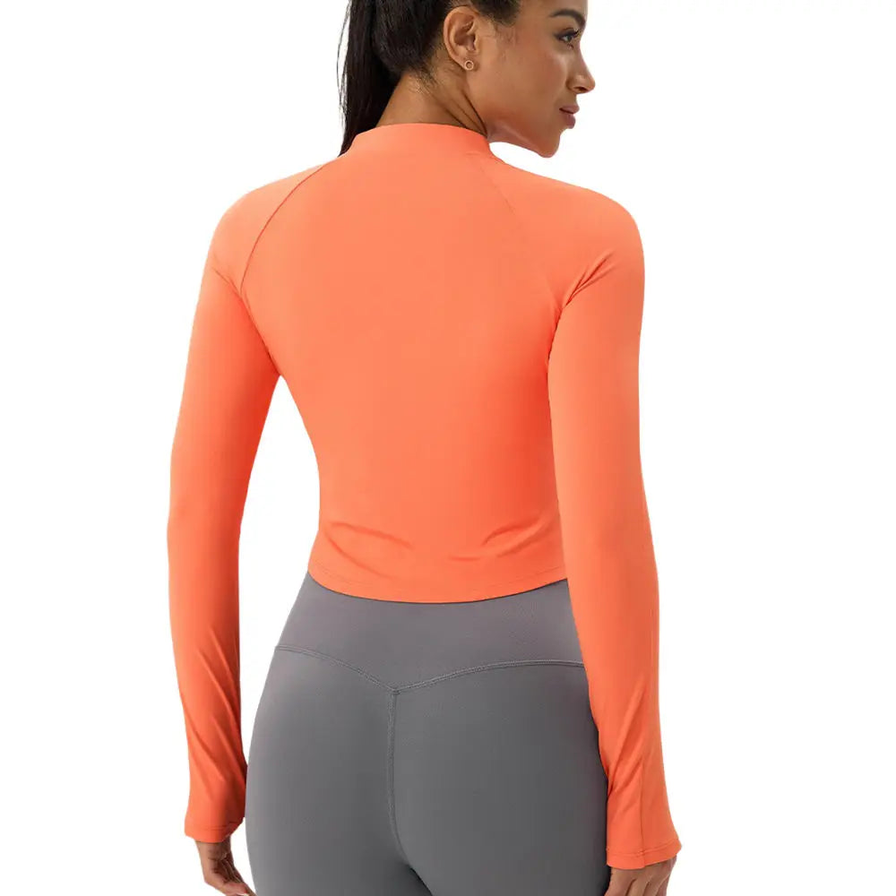 Elevate Your Workout with the 2025 Women's Slim Fit Long Sleeve Yoga Shirt - Quick Dry Zipper Cardigan for Outdoor Running and Gym Sessions