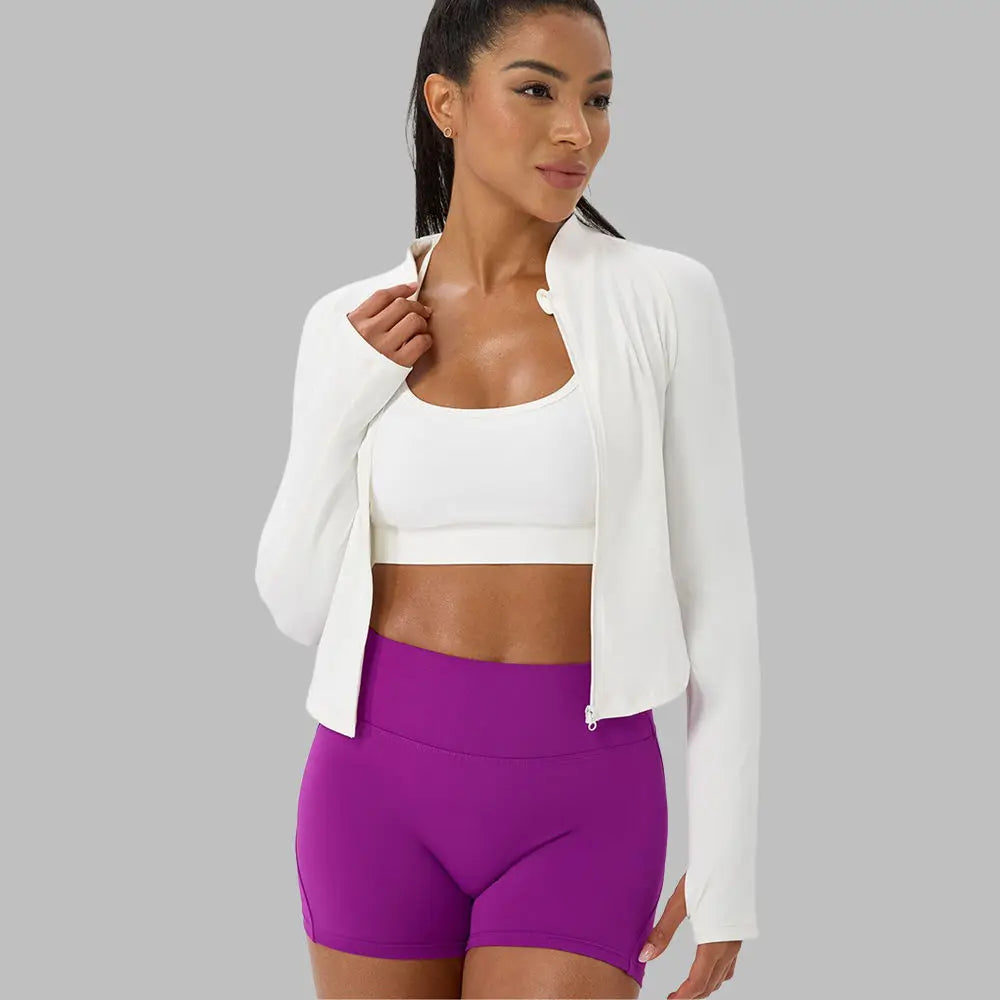 Elevate Your Workout with the 2025 Women's Slim Fit Long Sleeve Yoga Shirt - Quick Dry Zipper Cardigan for Outdoor Running and Gym Sessions