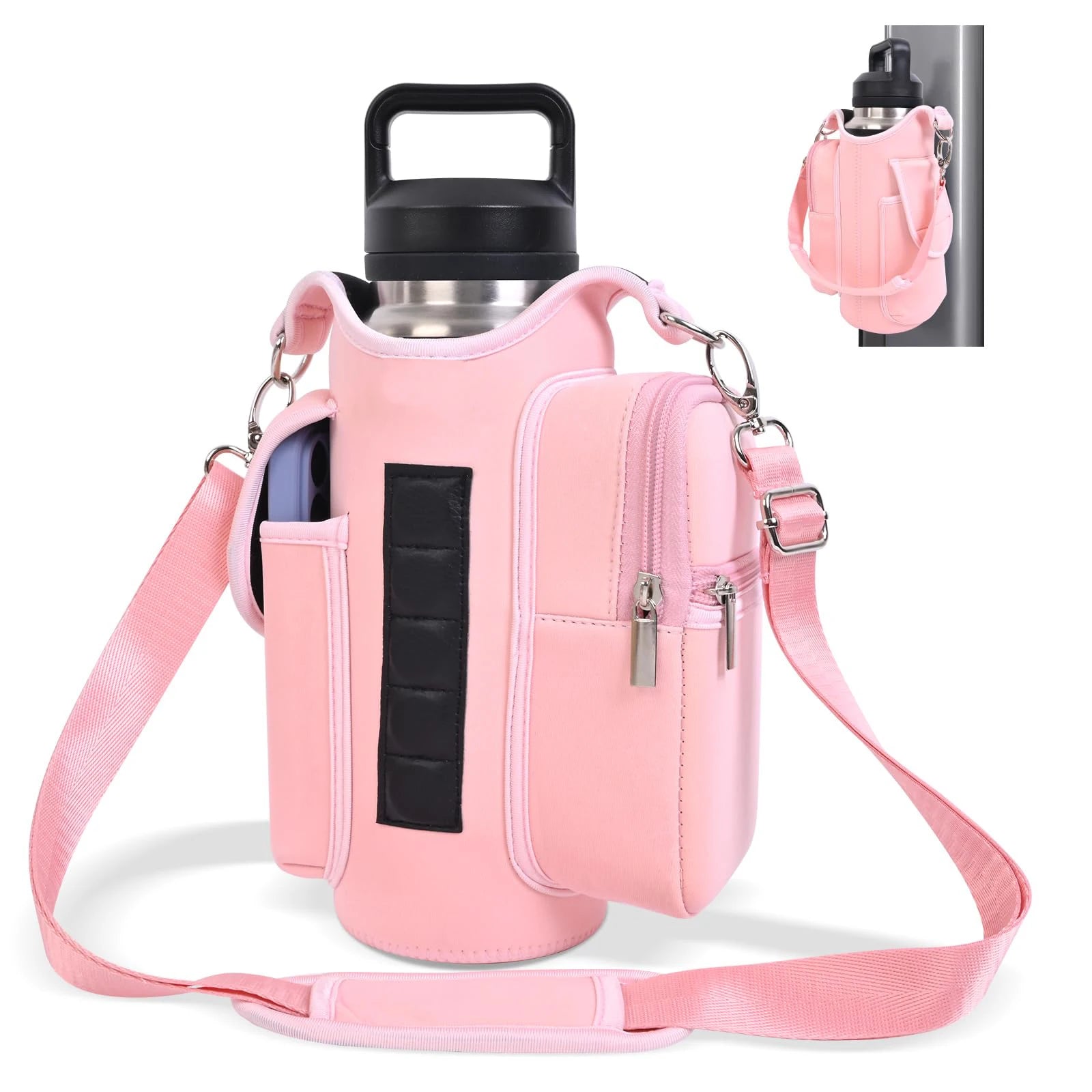 Revolutionary Magnetic Gym Bag Water Bottle Carrier - Adjustable Sling for 40oz Bottles!