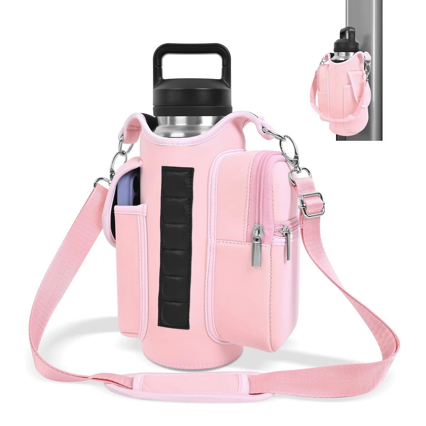 Revolutionary Magnetic Gym Bag Water Bottle Carrier - Adjustable Sling for 40oz Bottles!