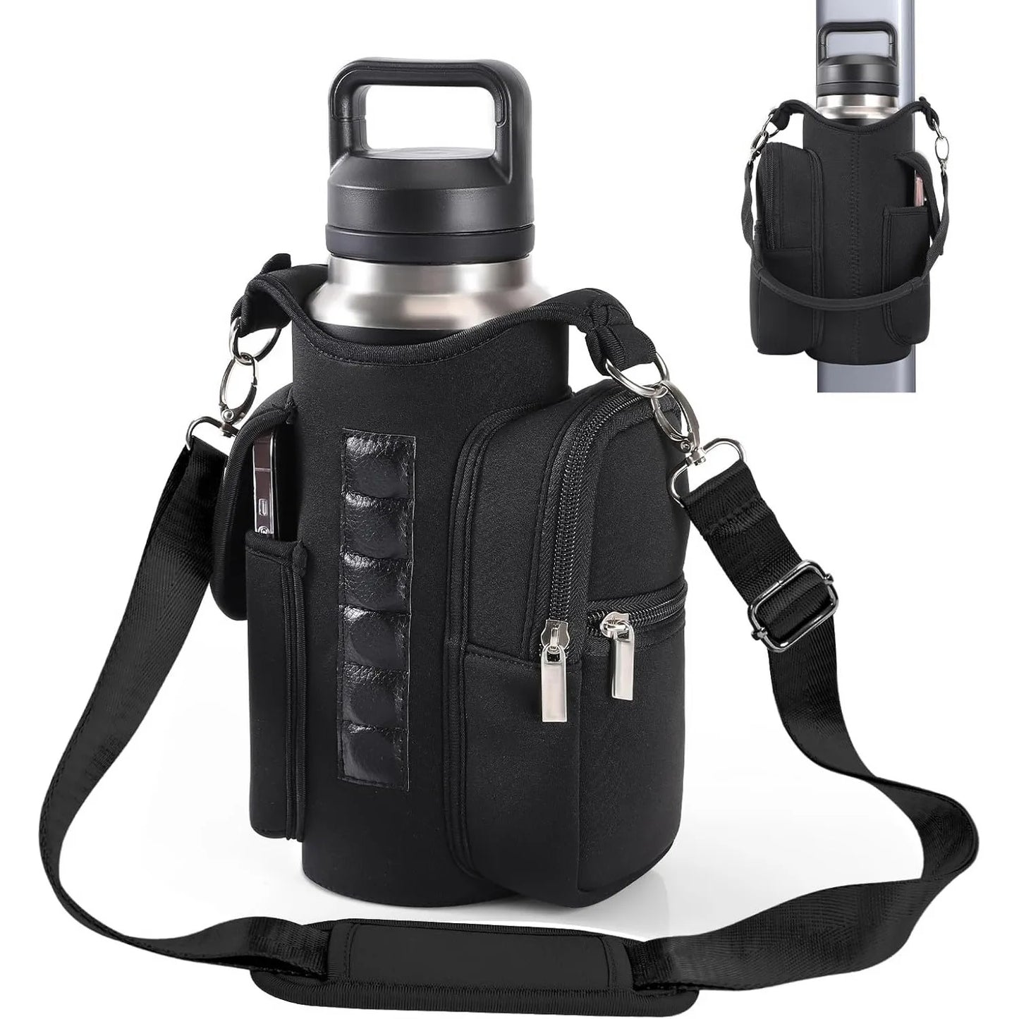 Revolutionary Magnetic Gym Bag Water Bottle Carrier - Adjustable Sling for 40oz Bottles!