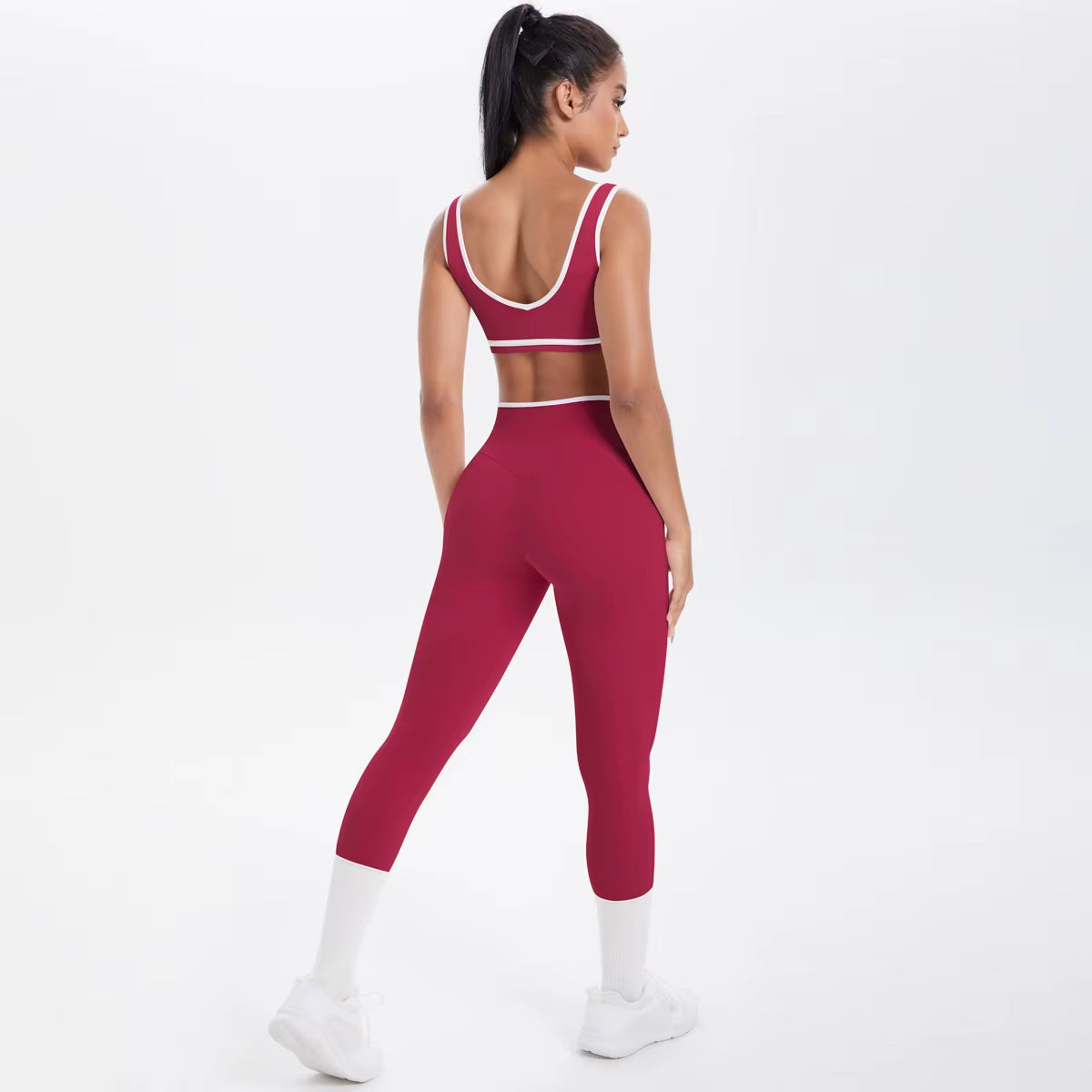 Yoga Set Women Tracksuit Nude Feeling Workout Sets Gym Clothes Push up Fitness Running Sportwear Sport Bra Leggings Suit