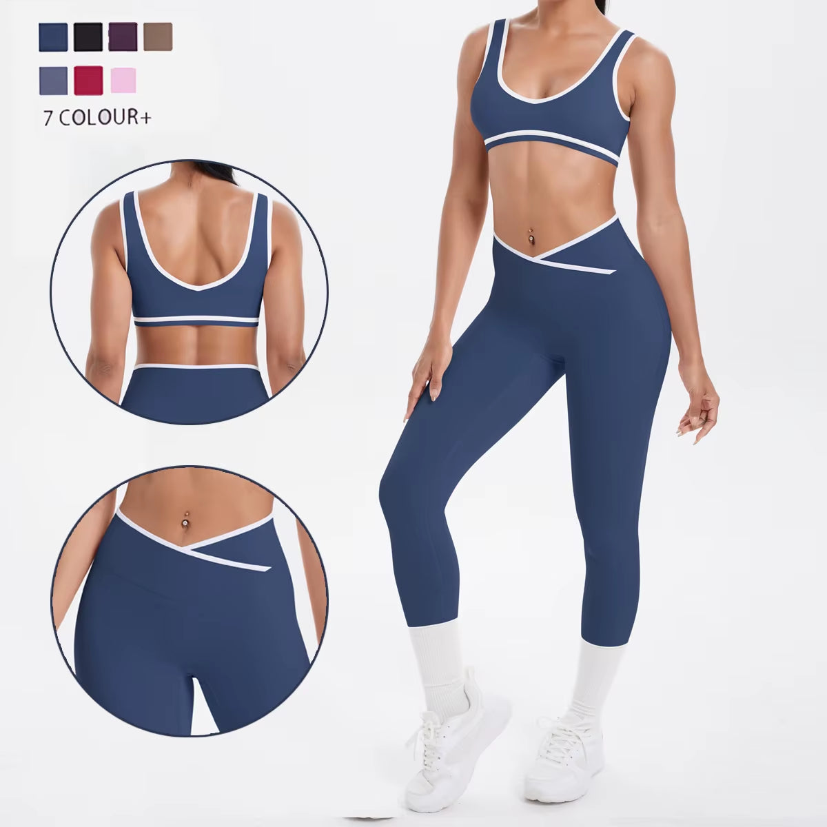 Yoga Set Women Tracksuit Nude Feeling Workout Sets Gym Clothes Push up Fitness Running Sportwear Sport Bra Leggings Suit