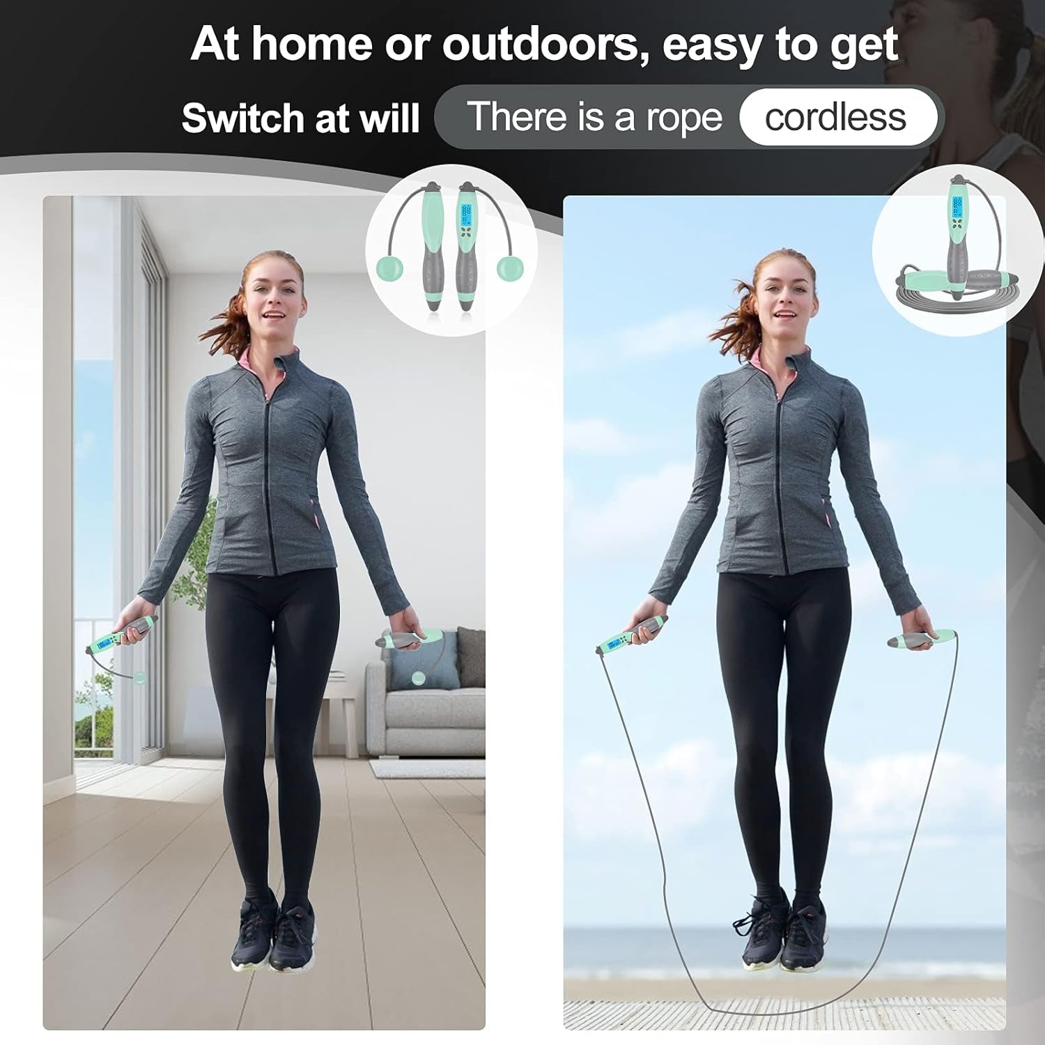 Elevate Your Fitness Game with Our Digital Weighted Jump Rope - Maximize Your Workouts with Smart Counter, Slip-Resistant Handles & Cordless Flexibility for All Ages!