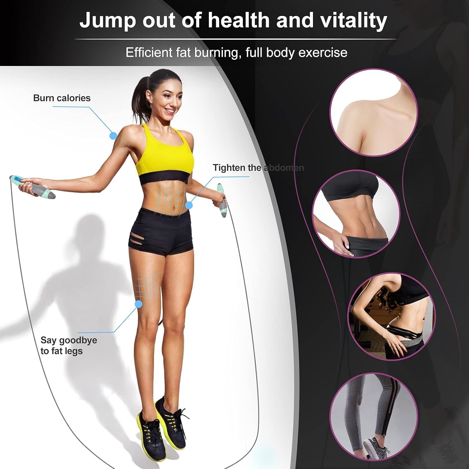 Elevate Your Fitness Game with Our Digital Weighted Jump Rope - Maximize Your Workouts with Smart Counter, Slip-Resistant Handles & Cordless Flexibility for All Ages!
